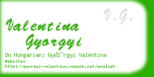 valentina gyorgyi business card